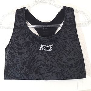 *NWT* NIKE Swoosh Dri-Fit Sports Training Bra Gray & Black, size 1X